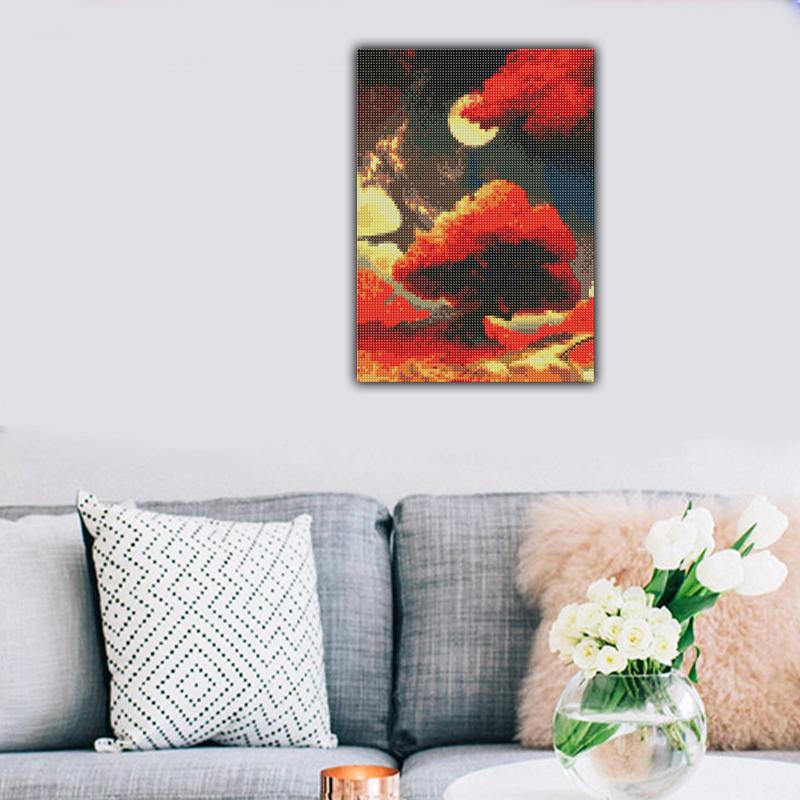 FIYO 11.8x16.73in Diamond Painting Full Round Drill Diamond Mangrove Round Diamond Painting Handmade Diy Diamond Mosaic Painting Home Decoration