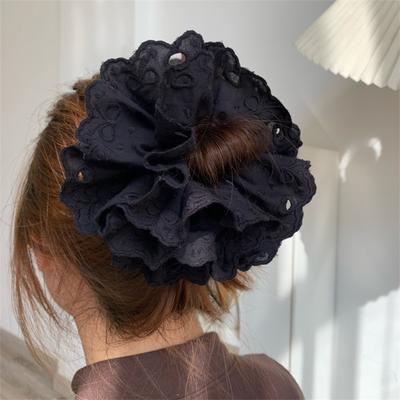 Spitzen Haargummi Haarknoten Scrunchies Elastisches Haarseil Großes Haargummi Strapazierfähige Haarbänder Damen Accessoires
