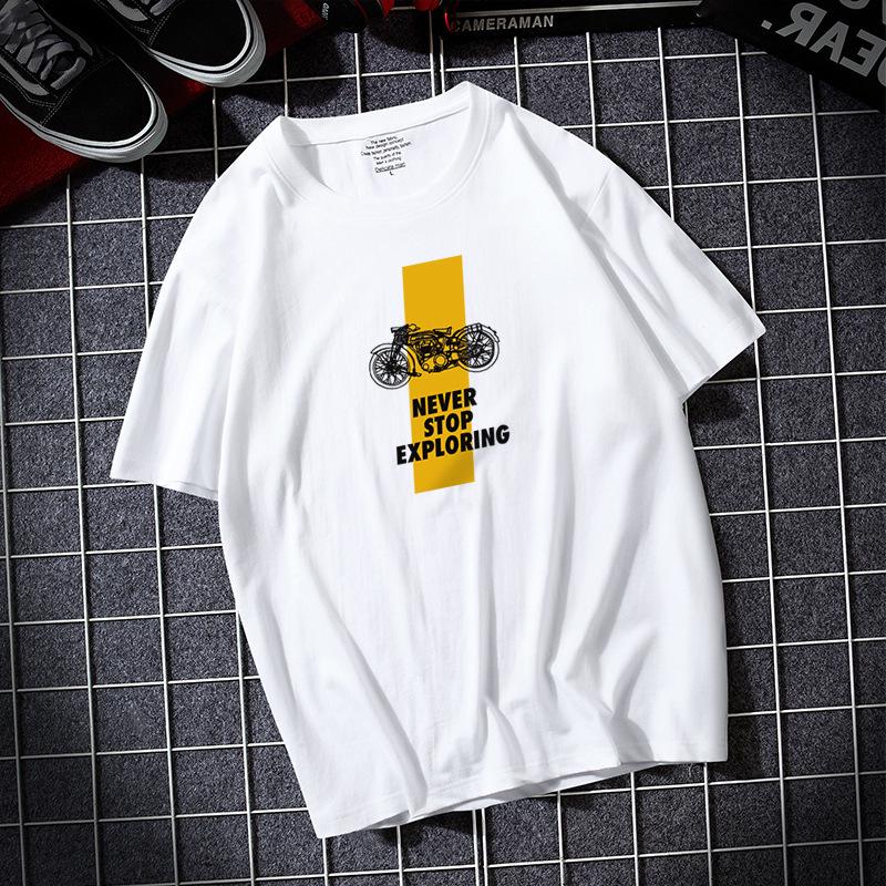 

Футболка Never Stop большого размера с короткими рукавами для мужчин, 100% хлопок, повседневная футболка S-6XL L белый