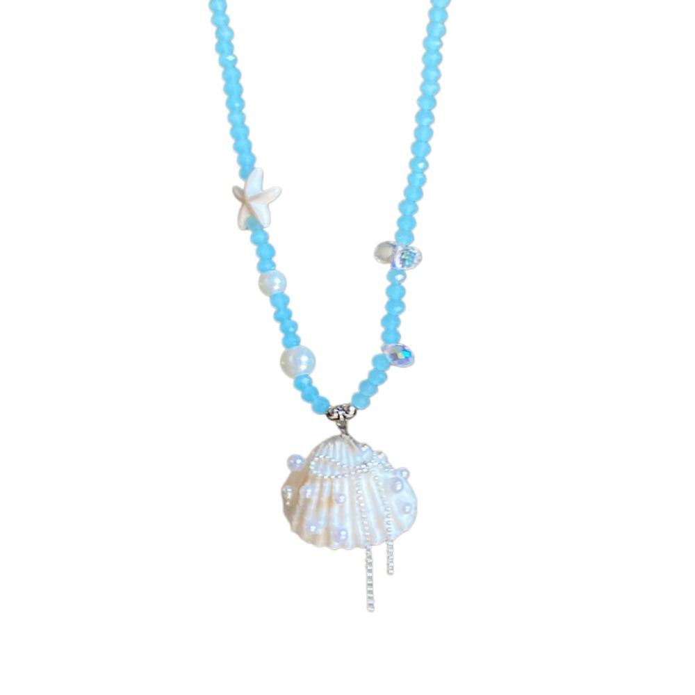 Pearl Shell Starfish Necklace Summer Sea Series Starfish Beach Neck Chain Daily