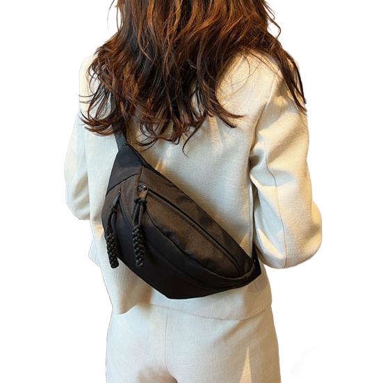 Woman Crossbody Fanny Pack Waist Bag with Adjustable Strap Multiple Zippered Pockets Casual Waist Wallet for Sports Travel Vacation