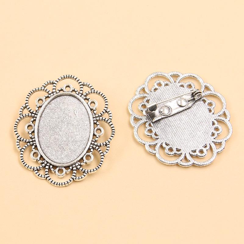 7 Styles 18x25mm Gem Brooch & Pendant Base Holder for DIY Accessories
