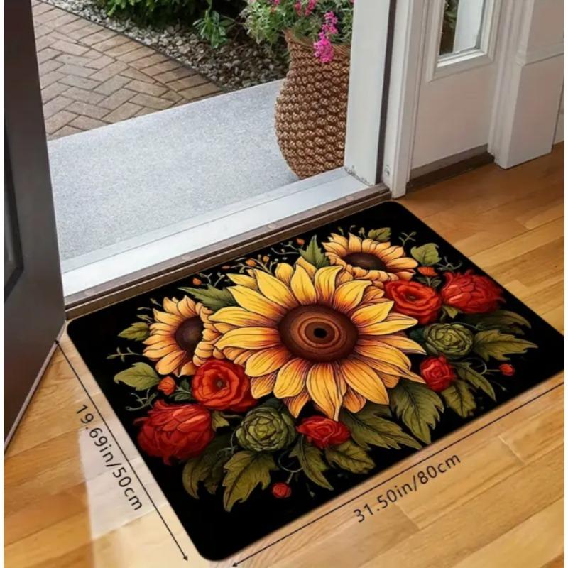 Modische Matten Retro Blumenmuster Willkommen Fußmatte Schlafzimmer Badezimmer Küchen Balkone Gärten Moderne Bauernhausdekoration