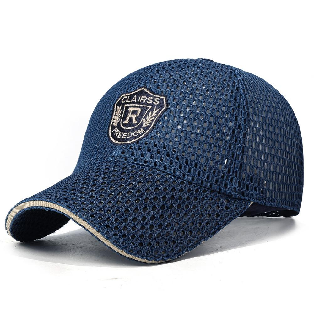 Creative Multicolor Mesh Baseball Cap Breathable Mesh Adjustable Size Sun Hat Woven Polyester Breathable Mesh Cap Men s Wear