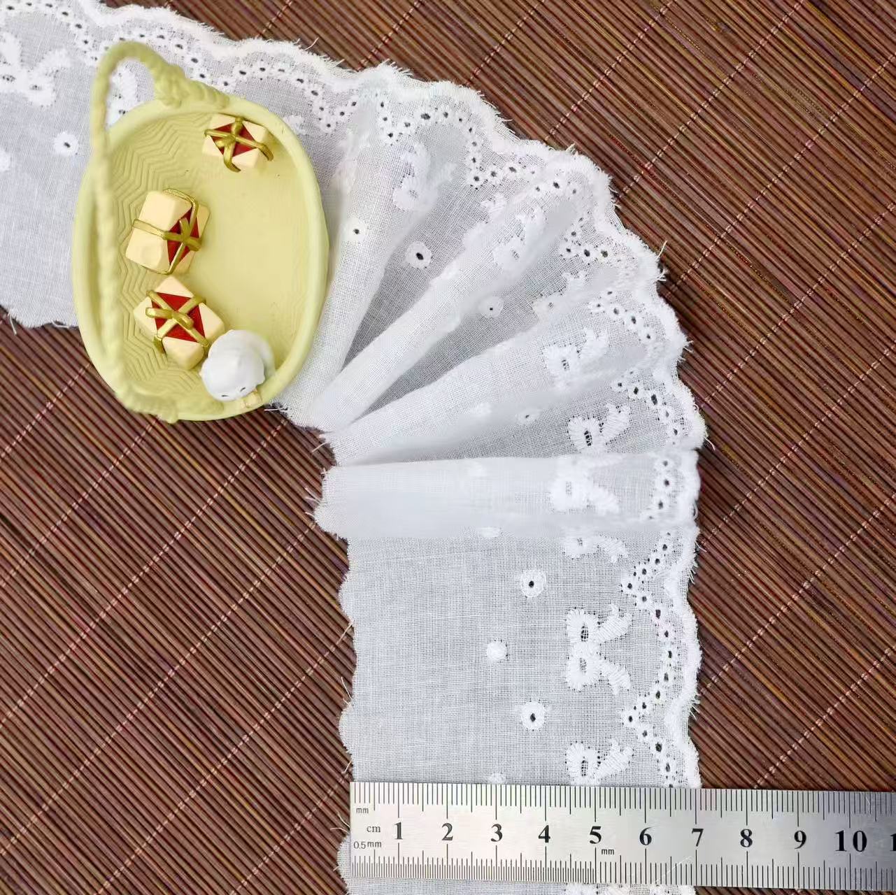 Хлопковое Кружево, Кружево с Вышивкой Ажурным Штрих-кодом, Хлопковое Одностороннее Кружево с Бантом и Штрих-кодом, Аксессуары для Одежды OL5071