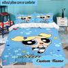 Custom Name Powerpuff Adventure Bedding Set 3pcs, Bedding Set Including 1pc Duvet Cover And 2pcs Pillowcases for Bedroom, Dormitory Gift