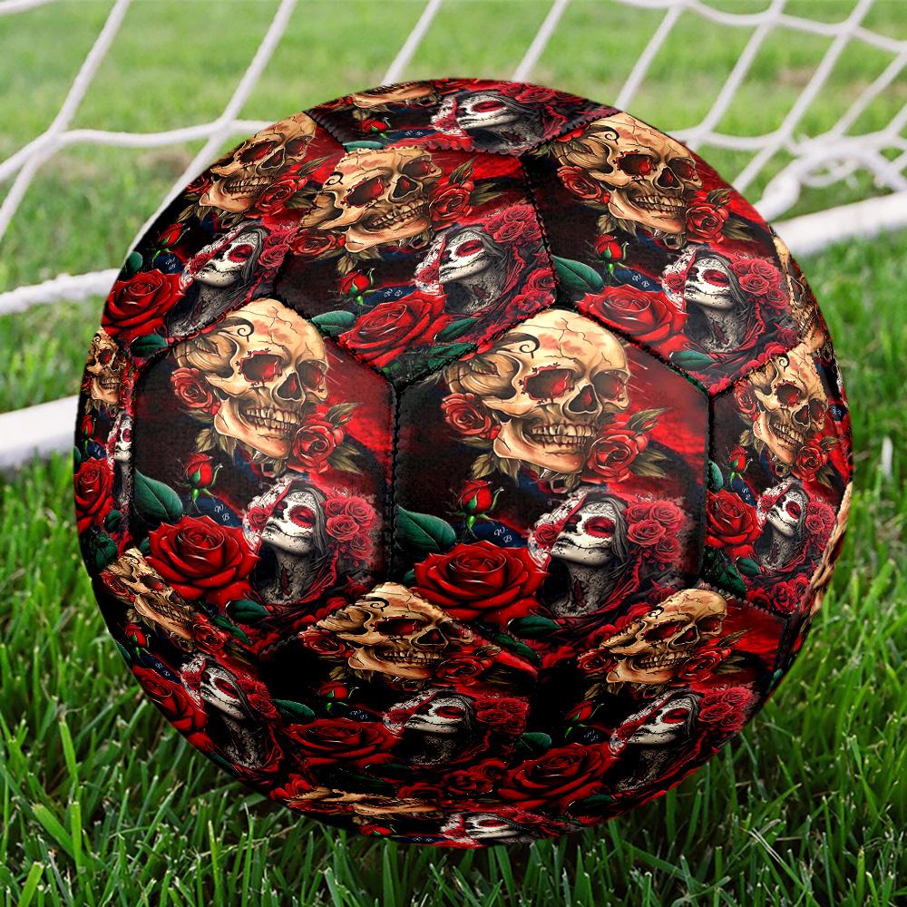 Mexico Skull Indoor Soccer Ball Size 5 Colorful All Ages Machine Stitched PVC Competition Ready Durable High-Bounce