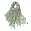 New Japanese Artistic Cotton Hemp Scarf With Small Fresh Green Silk Tourism Photography Decoration Sunshade Shawl