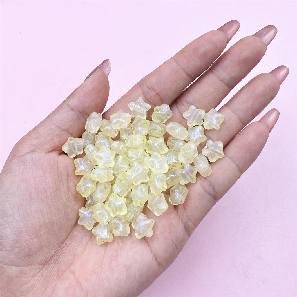 Beaded Materials Acrylic 10mm Five-pointed Star 200pcs DIY Jewelry Accessories Jewelry For Bracelet Earring Making Pearlescent Color Loose Beads