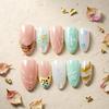 European Island Resort 3D Fishtail Flower Almond Nails - High-End Wearable Nail Art Tips