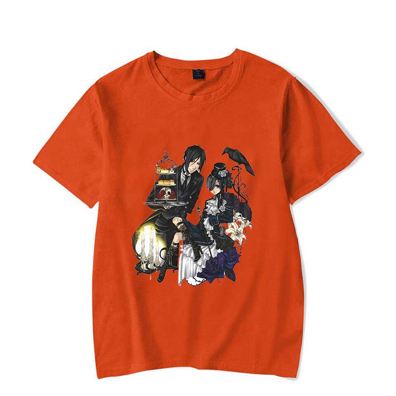 Hot Black Butler Print T-shirt Women Men Summer Casual Short Sleeve Round Neck Tops Fashion Anime Harajuku T-shirts