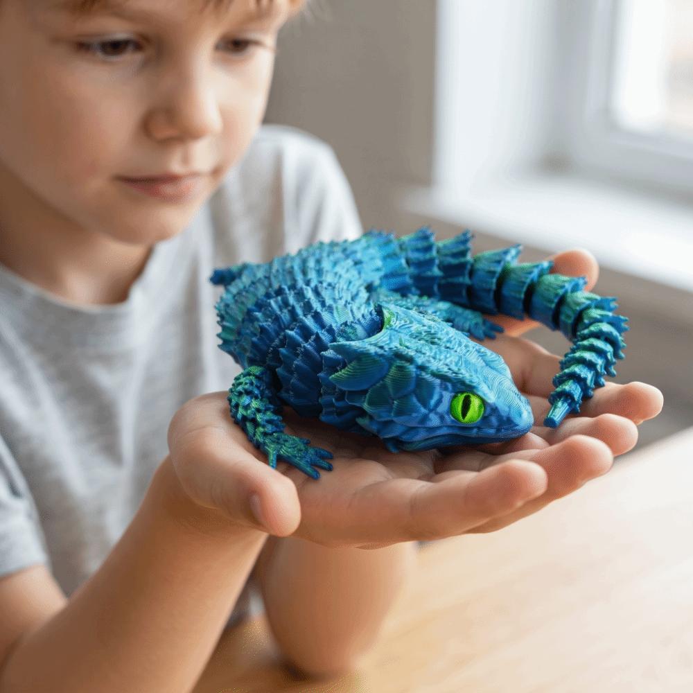 Movable Joints Lizard Figurines Flexible Articulated Lizard Movable 3D Printed Lizard  Home Decor