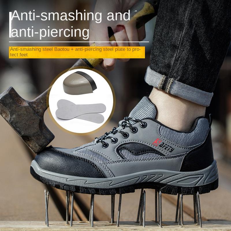 Labor Shoes Men's Standard Steel Head Construction Site Workshop Work Foot Protection Safety Shoes