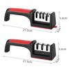 3/4 Segment Cutter Messerschärfer Küche Handheld Dreizweck-Schleifstein Werkzeug mit Rutschfester Basis Küchenmesser