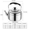 Large Capacity Stainless Steel Kettle Anti-scalding Handle Teapot Whistling Kettle  Camping