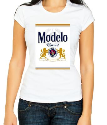 Modelo Especial Mexican Lager Beer, 3/4 Short Sleeve Woman T Shirt F404