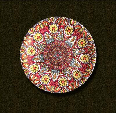 Ceramic Bohemian Style Decorative Plate Living Room Desk Sitting Plate Home Hotel Background Wall Hanging Art Plate