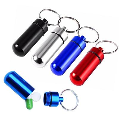 Mini Tragbare Metallbox Schlüsselanhänger Outdoor Tasche Pillendose Behälter Tragflasche Hülle Gehörschutz Ohrstöpsel Box