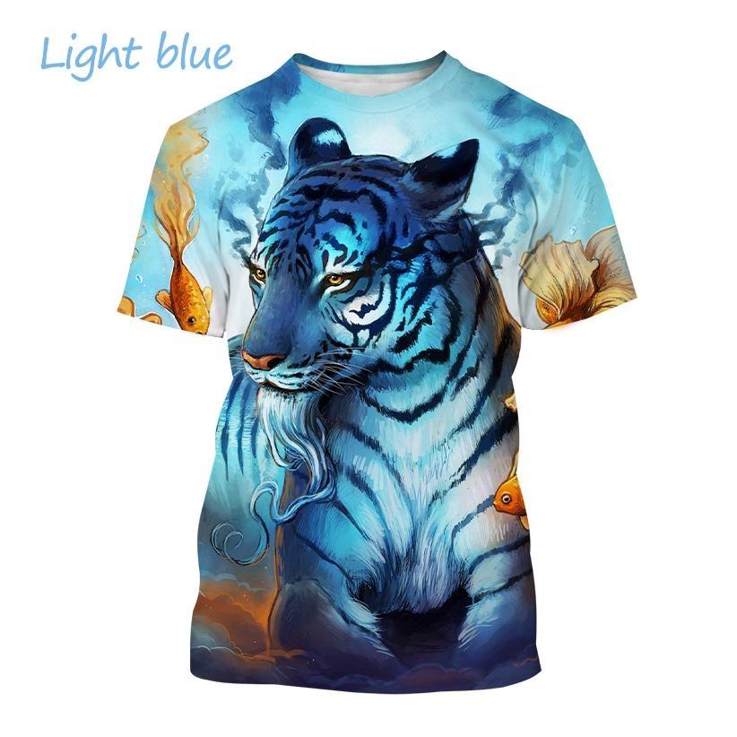 Hot Sale Personality Ferocious Tiger 3D Printing T-shirt Summer Unisex Fashion Funny Cool Hip Hop Animal Short Sleeve Top