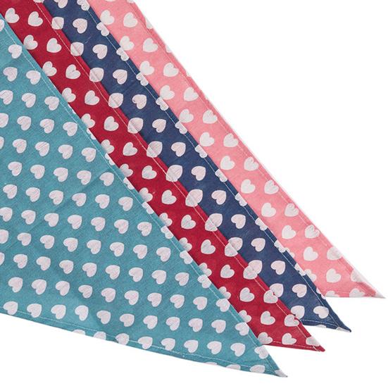 Dog Bandanas Love Heart Pattern Washable Breathable Cat Neckerchief Bib Pet Triangle Scarf