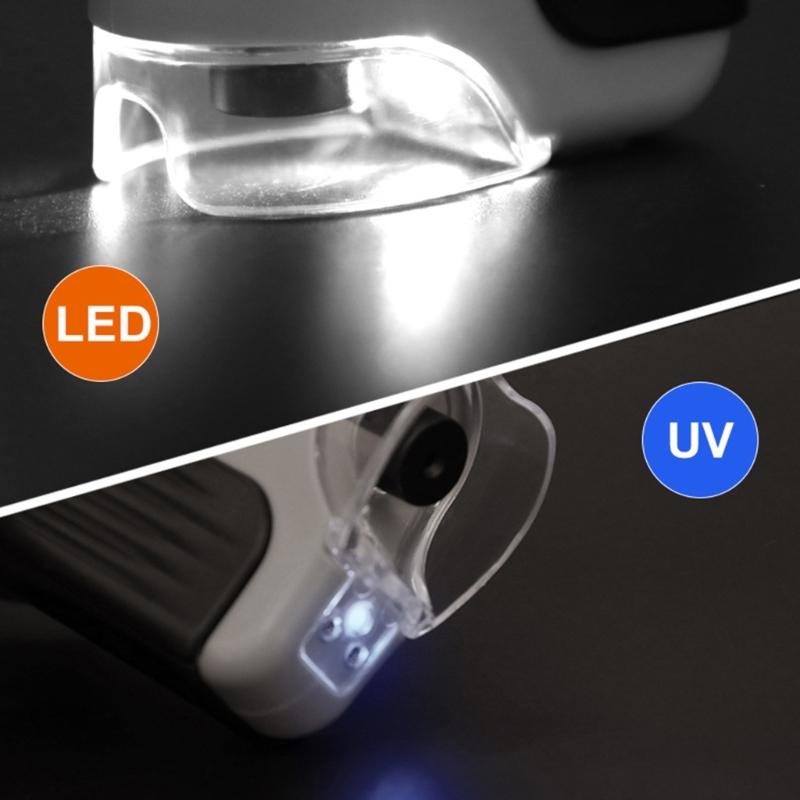 Miniature Microscope with LED Light 60X to 120X Handheld Small Scope for Kids Suitable for Home & School Exploration