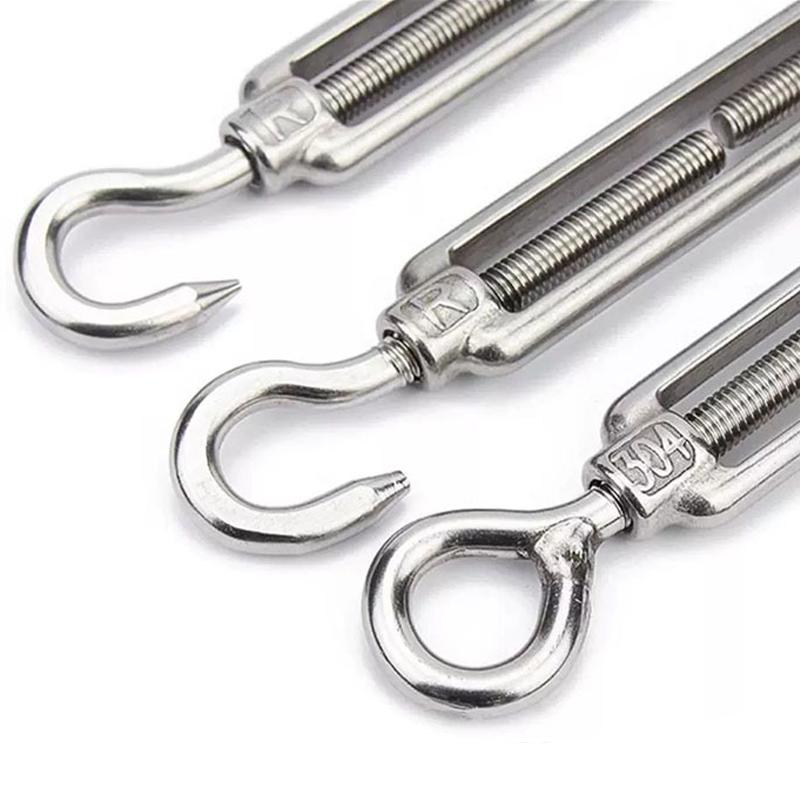 1Pcs Stainless Steel Hook and Eye Tensioners Rope Cable Tension Set Adjustable Garden M1 M1 M6 M8 Wire Tensioner