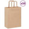 VidaXL Paper Bags 50 Pcs with Handles Brown 21x11x28 Cm, Paper Bag, Paper Gift Bag, Paper Gift Bag, 4101797