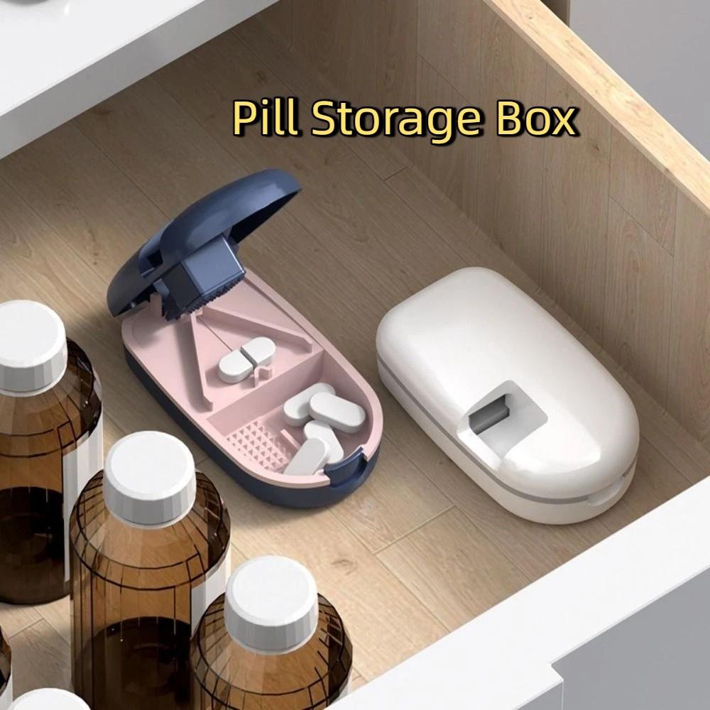 Sealed Medicine Cutter Plastic Pill Storage Box Practical Medicine Divider  For Home Use