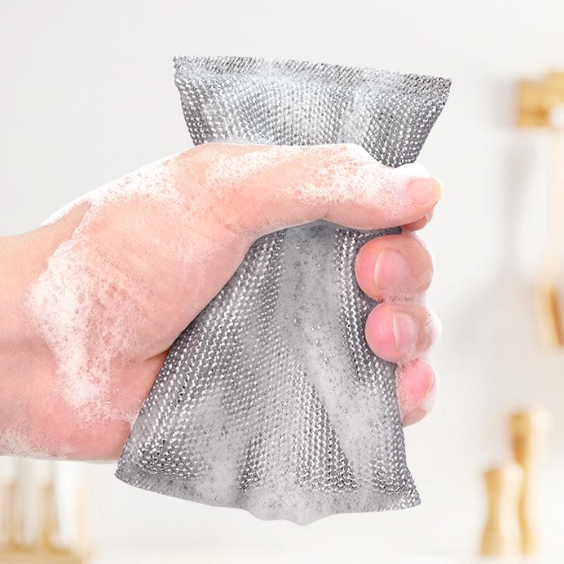 4 ks Kuchyňská mycí houbička, Nepoškrábe hrnec, Kartáč na hrnce, Domácí čisticí houbička bez poškrábání, Utěrka