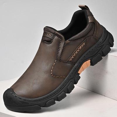 Men's Thick Sole Wear-Resistant Leather Hiking & Casual Shoes