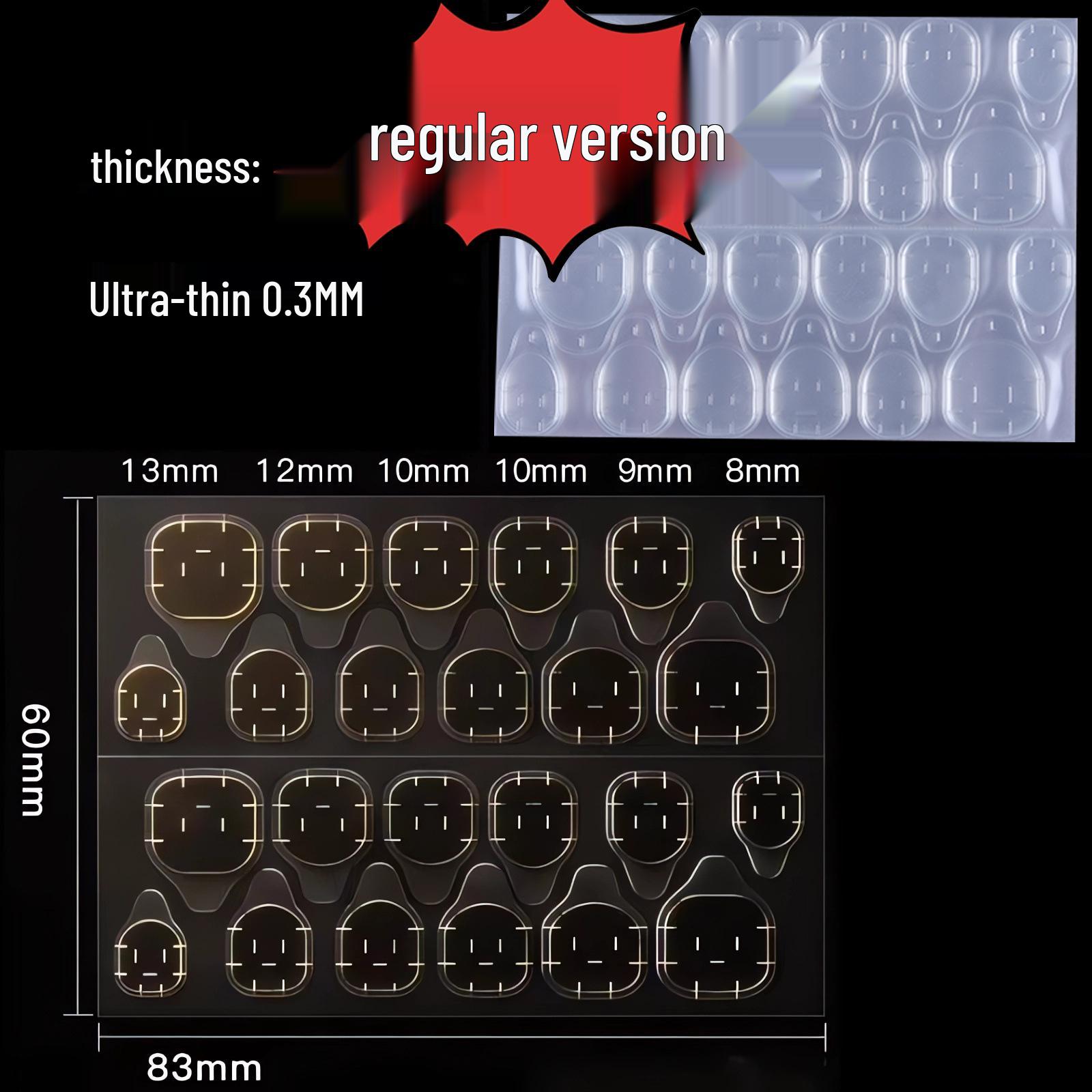 24-Piece Waterproof Double-Sided Jelly Glue Nail Art Stickers