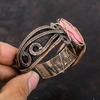 Thulite Cuff Bracelet Copper Wire Wrapped Gemstone Bangle Adjustable Cuff Bracelet Thulite Copper Jewelry Handmade Elegant Cuff Gift For Her