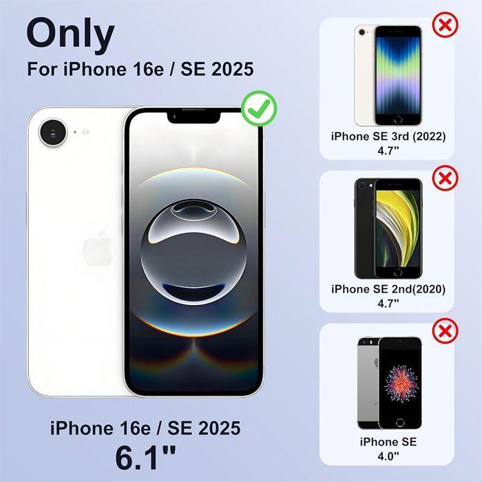 Coque de protection - Silicone - iPhone 16e - Antichoc - Anti-rayures - Coins renforcés