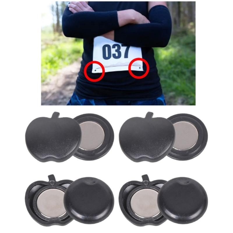 4 Pair Sports Number Holder Strong Magnet Clasps Fast Fixing Prevents Fabric Damage During Competitions