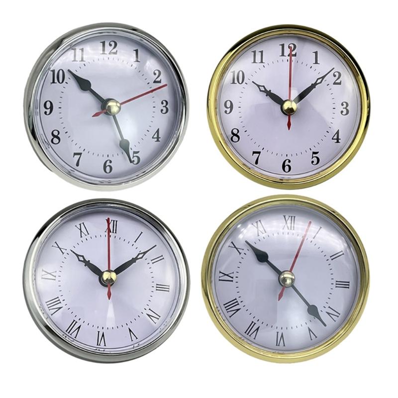 3-1/8Inch(80mm) Clock Insert Roman Numeral Round Watch Insert Gold/Silver Trim Perfect for Decorating and Gifting