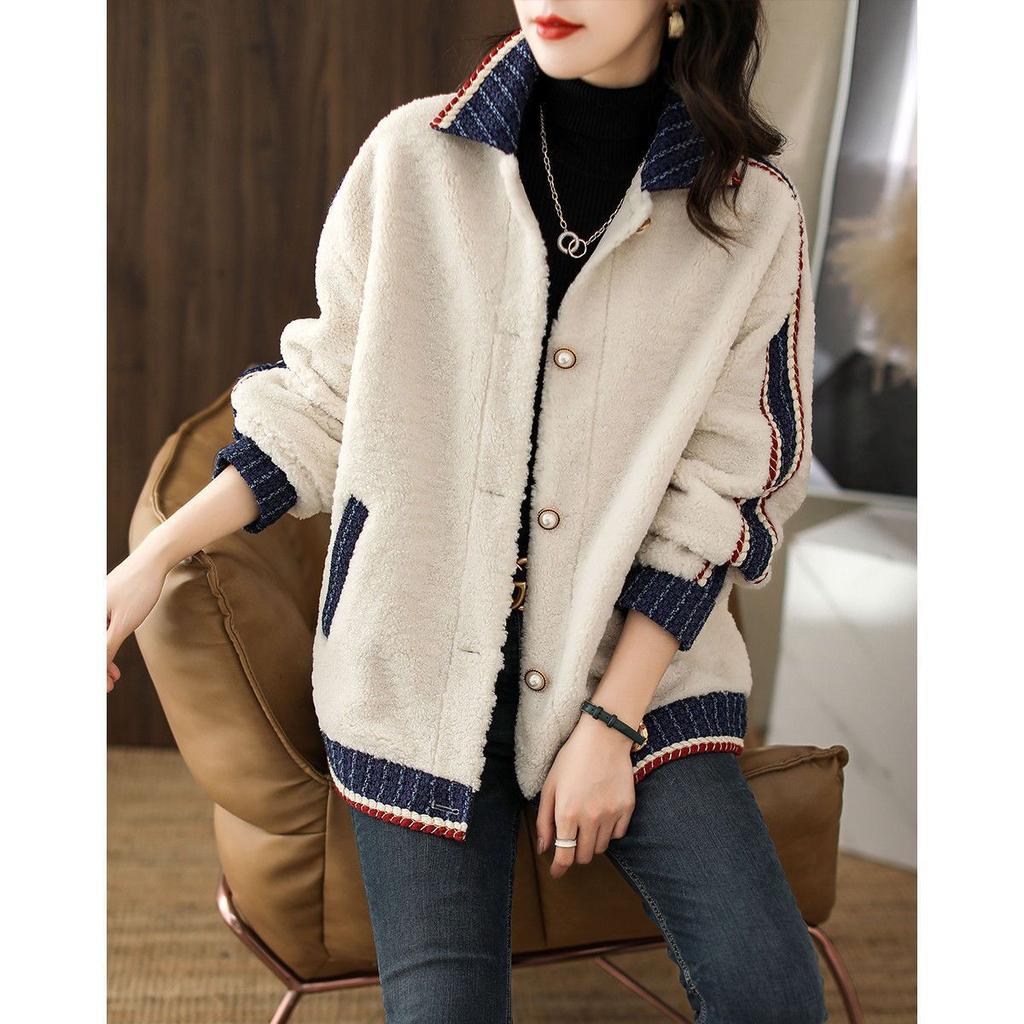 Winter Fashion Korean Style  Fleece Coat Women Trendy Versatile Outerwear