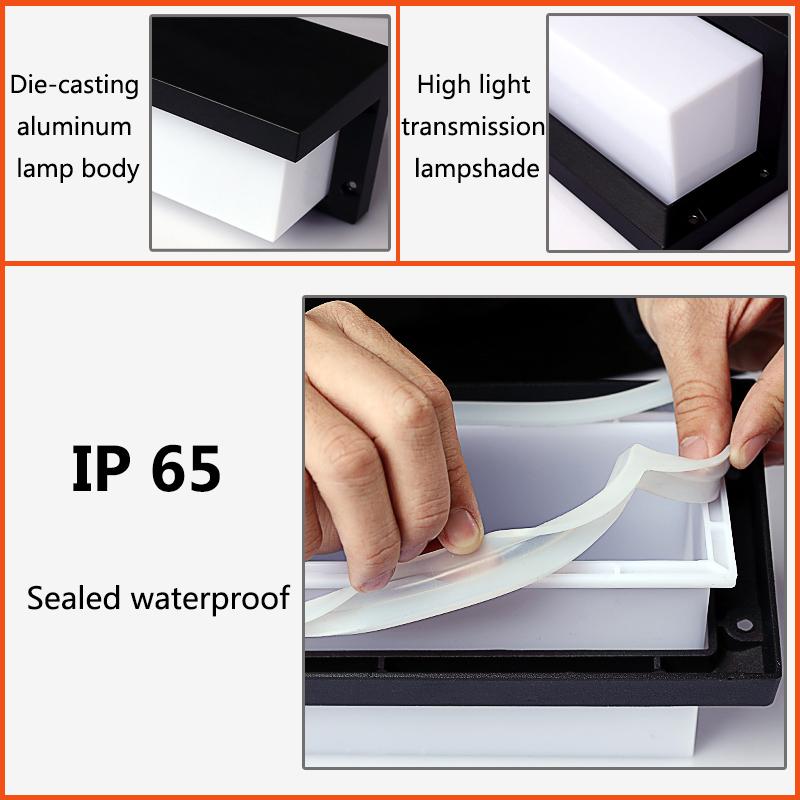 Aluminum Modern LED Outdoor Wall Lamp IP65 Waterproof Motion Sensor for Porch Courtyard Garden Exterior Security Lighting