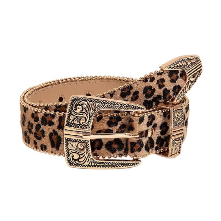 2000s Waistbelt for Women Decorative Belt for Pants Skirt Fashion Leopard Pattern Belt Popular Belt Elegant Buckle Belt