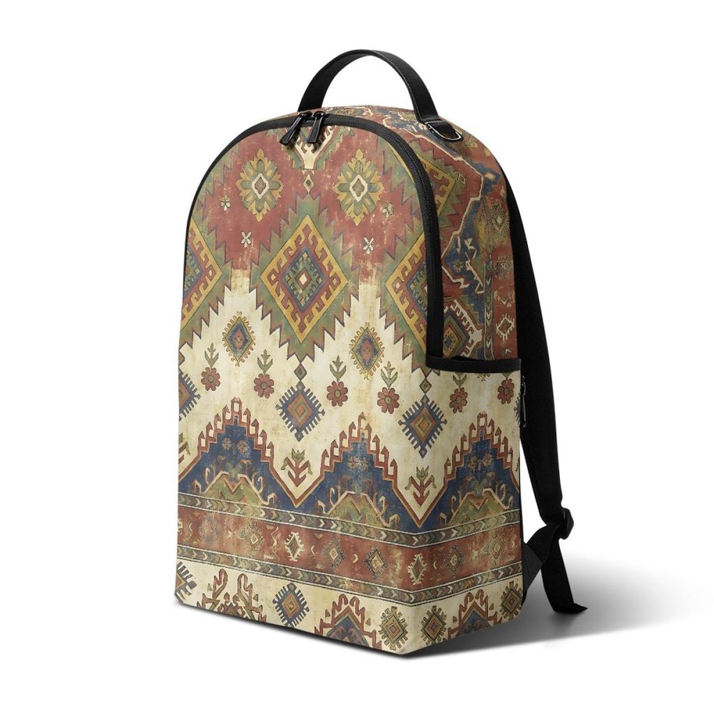Internationale Station Pod-Muster Benutzerdefinierter Rucksack Retro Ethnischer Stil Mindestbestellung Reise-Erinnerungsbeutel