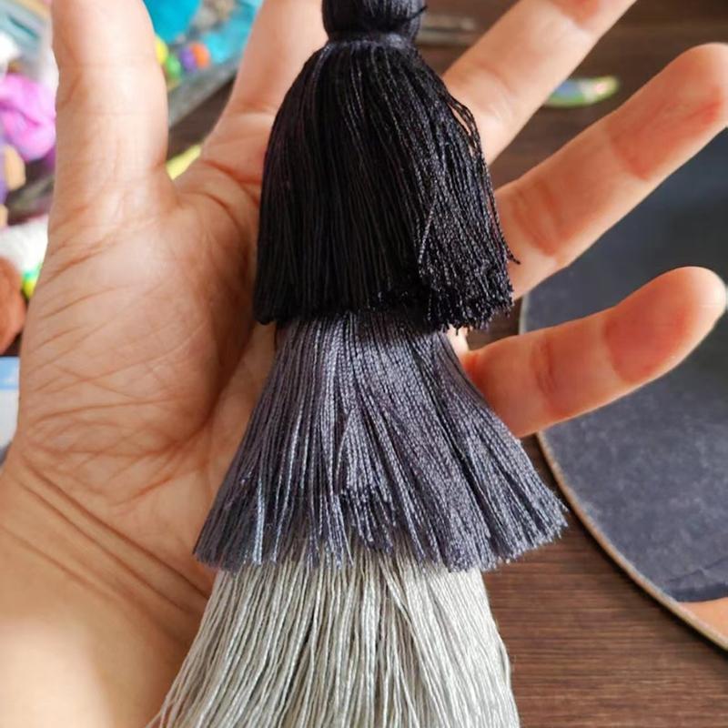 Three-Layer Cotton Thread Fringed Bag Pendant Ethnic Style Keychain Bohemian Style 3-Layer Ear Pendant Bag Parts & Accessories