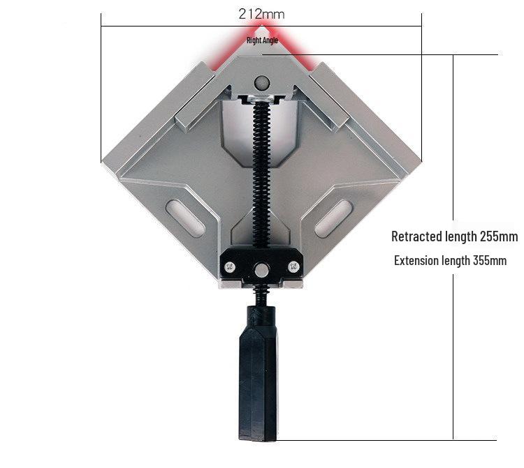 Single Handle 90° Aluminum Right Angle Woodworking Clamp for DIY Projects