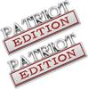 2pcs Patriot Edition Car Emblem,3D Badge Decal,Metal Sticker Replacement for Universal Vehicle,Veteran Gifts(Silver Red)