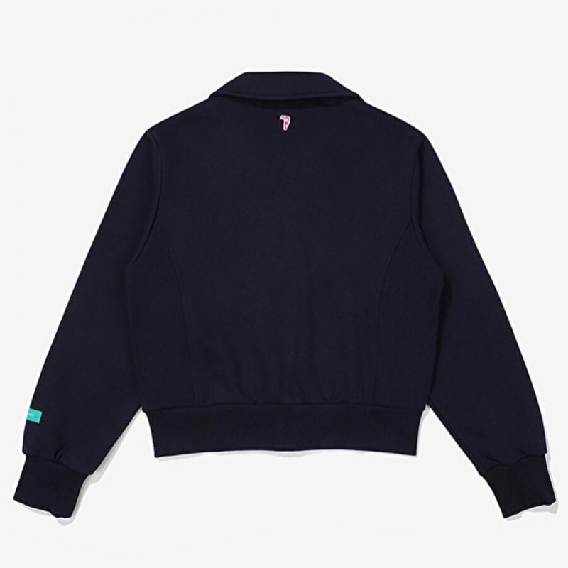 Bbc Earth Women S Crop Zip Up With Patch Pocket  Navy 