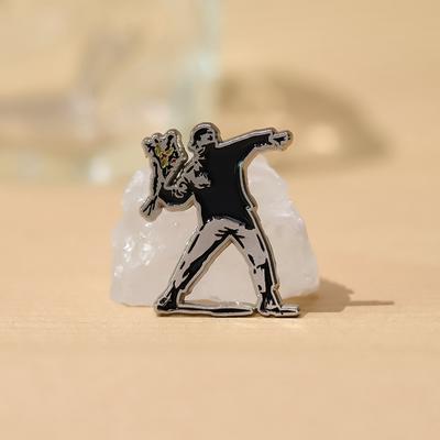 Banksy Enamel Pins Custom Funny Graffiti Wall Skate Punk Brooches Lapel Badges Flower Thrower Jewelry Gift For Art Friends