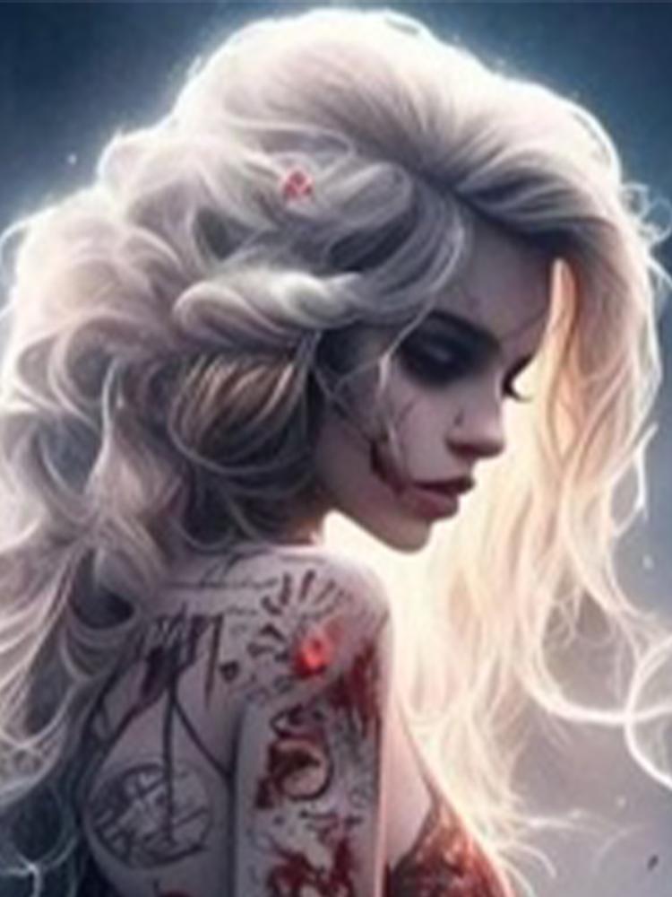 

5D DIY Алмазная картина Череп Лицо Женщина Стразы Мозаика Татуировка Девушка Алмазная вышивка Искусство Мозаика Домашний декор Ручной работы Подарок Full Round 20x30CM