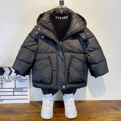Children's Clothing Boys' Down Cotton Jacket 2023 Winter Clothing New Small Medium Large Children's Cotton Jacket Trendy and Cool Baby Mid Length