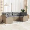 VidaXL 6-Piece Garden Sofa Set with Cushions Beige Poly Rattan 3346180