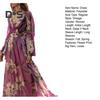 Maxikleid für Damen, tiefer Schnitt, tiefer V-Ausschnitt, enge Passform, hohe Taille, Blumendruck, Laternenärmel, großer Saum, weiches Vintage-Kleid für Herbst und Frühling