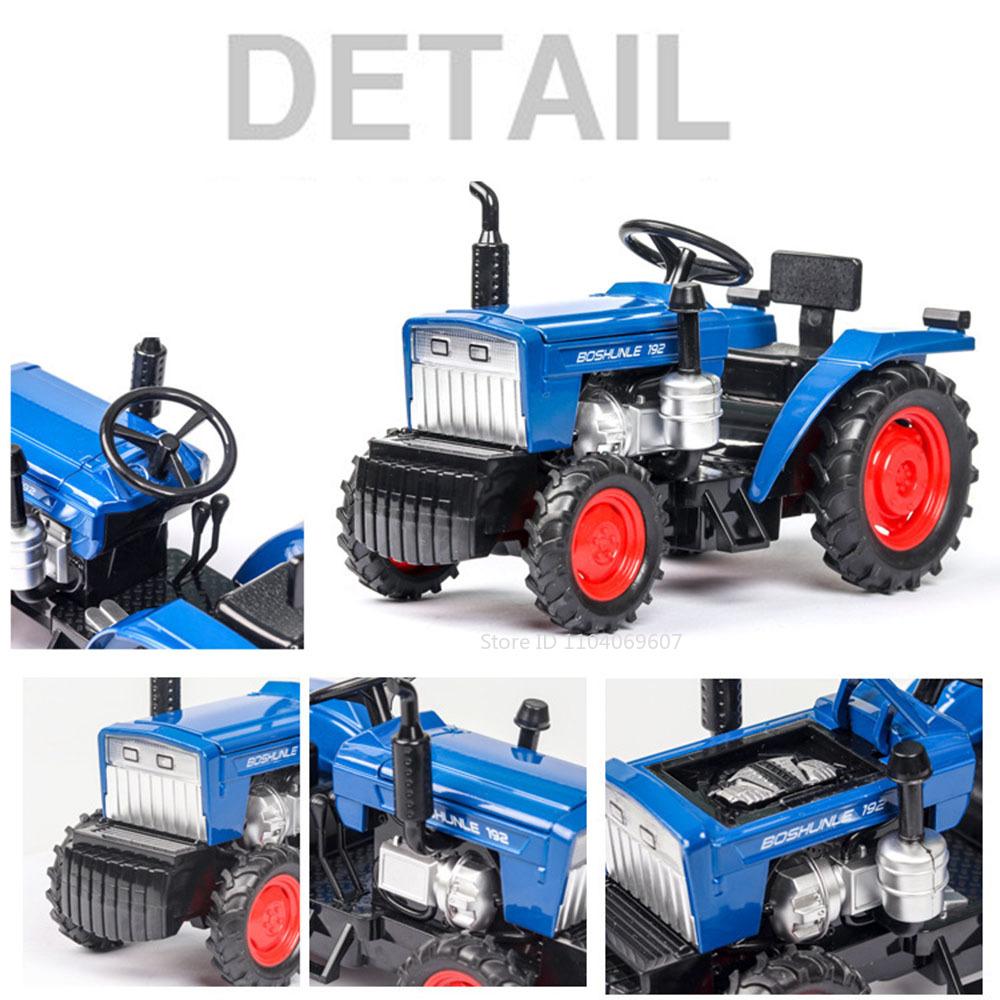 1:32 Miniature Model Toy Farm Tractors Metal Diecast Sound Light Pull Back Rubber Tires Simulation Tractor Toys for Boys Gifts