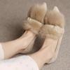 Pointed Soft Bottom Flat Bottom Outer Wear Single Shoes Piled Thickened Doudou Shoes Comfortable Warm Fluffy Shoes